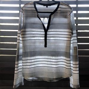 Sanctuary navy and white stripe shirt